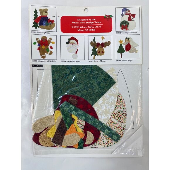 Holiday Fabric Appliqué Kits Snowman Santa Angel Dimensional Easy Iron-On Craft - Picture 5 of 7